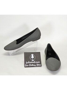 Crocs Women's Grey Eve Slip on Iconic Pointed Comfort Ballet Flats Size 9 2050
